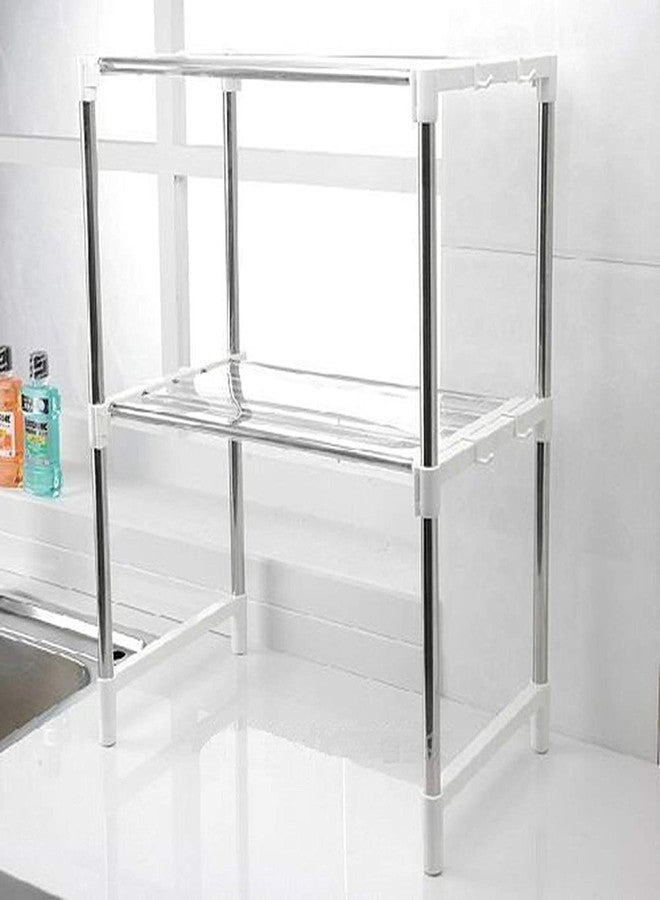 Credly 2-Tier Stainless Steel Multi-Function Kitchen Storage Rack/Microwave Oven Stand/Cutlery Storage - Image 1